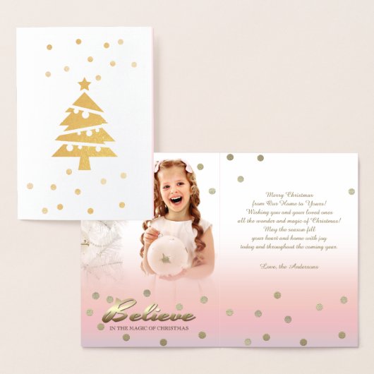 Glauben Sie. Echte Foil Luxe Custom Foto Card Folienkarte (Anzeige)
