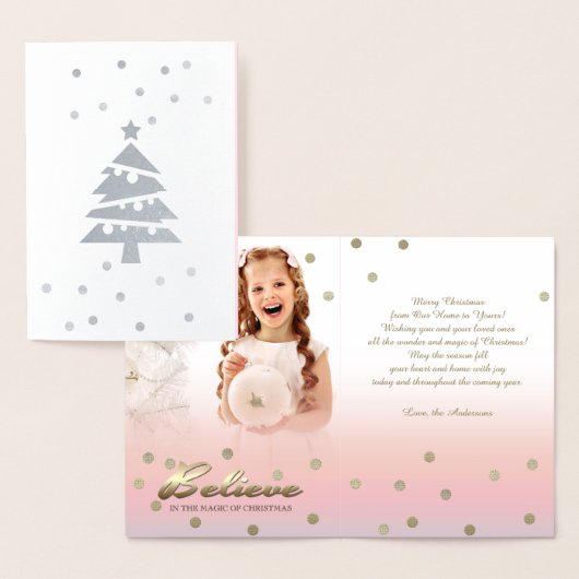 Glauben Sie. Echte Foil Luxe Custom Foto Card Folienkarte (Anzeige)