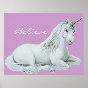 Glauben Sie Einhorn-Plakat Poster