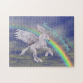 Glauben Sie Einhorn über Regenbogen Inspiration Puzzle (Horizontal)