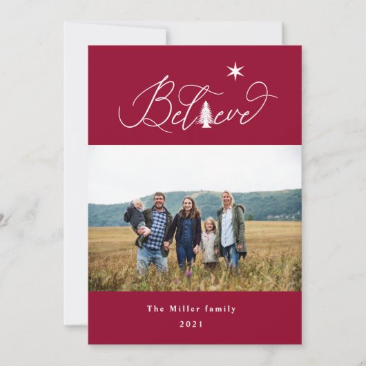 Glauben Sie elegante Script-Urlaubskarte Einladung (Vorderseite)