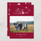 Glauben Sie elegante Script-Urlaubskarte Einladung (Vorne/Hinten)