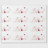 Glauben Sie elegantes Skript-Weihnachtswrapping Pa Geschenkpapier (Flach)