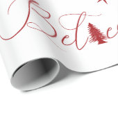 Glauben Sie elegantes Skript-Weihnachtswrapping Pa Geschenkpapier (Rolleneckpunkt)