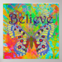 Glauben Sie farbenfrohen Schmetterling hängen Tape