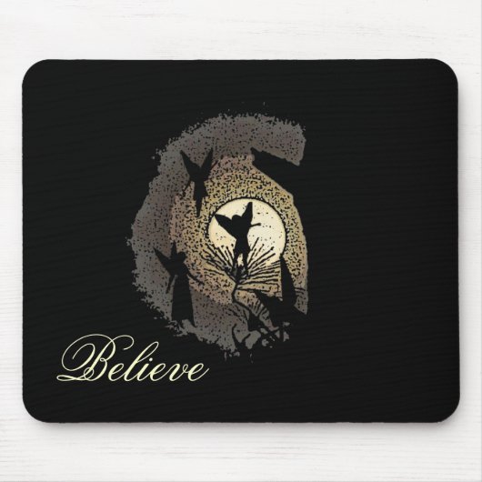 "Glauben Sie" Feen im Mondschein Mousepad Geschenk (Vorne)