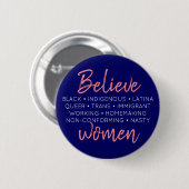 "Glauben Sie Frauen" Knopf Button (Vorne & Hinten)