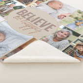 Glauben Sie, glücklich Zitat 10 Foto neutrale Beig Sherpadecke (3/4)