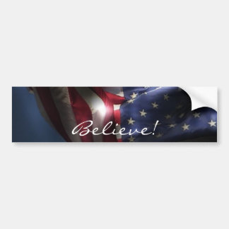 Glauben Sie! - Glühende amerikanische Flagge Autoaufkleber