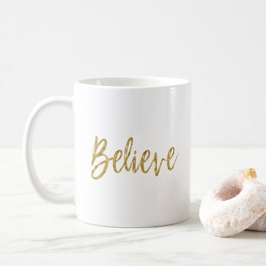 Glauben Sie Gold Foil Coffee Cup Kaffeetasse (Mit Donut)