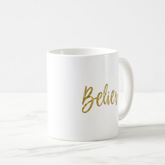 Glauben Sie Gold Foil Coffee Cup Kaffeetasse (VorderseiteRechts)