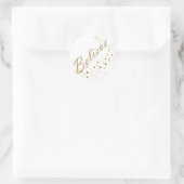 Glauben Sie Gold Stars Weihnachtskleber Runder Aufkleber (Tasche)