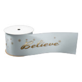 Glauben Sie Gold Text Design Weihnachtsgeschenk Satinband (Spule)