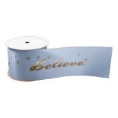 Glauben Sie Gold Text Design Weihnachtsgeschenk Satinband (Spule)