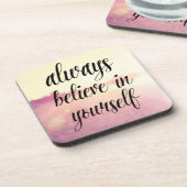 Glauben Sie immer an selbst 2 Getränkeuntersetzer (Linke Seite)