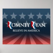 GLAUBEN SIE IN AMERIKA MIT ROMNEY RYAN -.pnng Poster (Vorne)