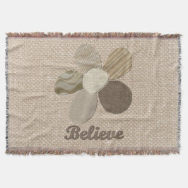 Glauben Sie Inspirational Blumen-Gewebe-Collage Decke