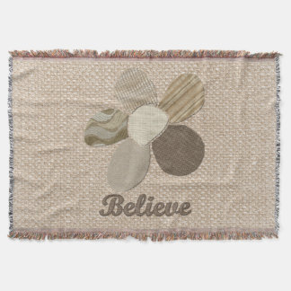 Glauben Sie Inspirational Blumen-Gewebe-Collage Decke