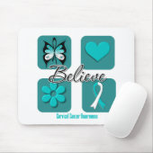 Glauben Sie Inspirationen für Gebärmutterhalskrebs Mousepad (Mit Mouse)