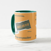 Glauben Sie inspirierende Christliche Schrift Zwei Tasse (Vorderseite Links)