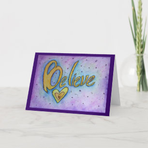 Glauben Sie inspirierende Word Art Grußkarten Karte