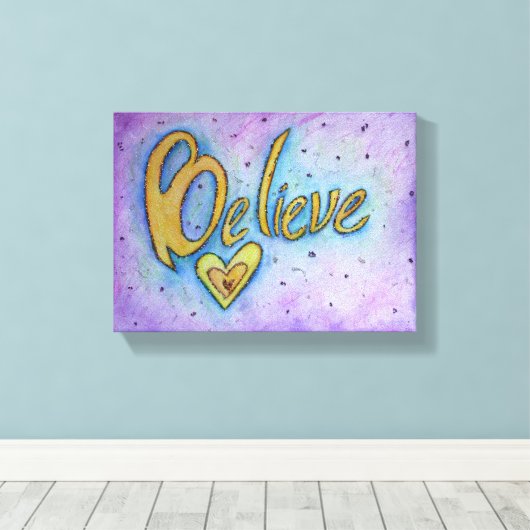 Glauben Sie inspirierende Word Malerei Leinwand Ar (Insitu (Holzboden))