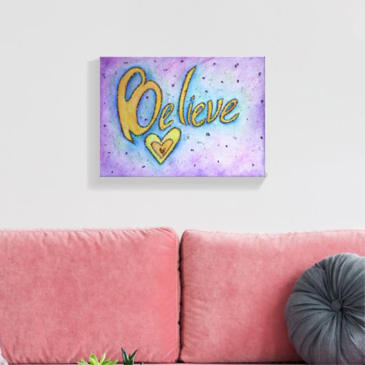 Glauben Sie inspirierende Word Malerei Leinwand Ar (Insitu (Wohnzimmer))