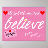 Glauben Sie inspirierende Worte für meine Tochter Poster (Vorne)