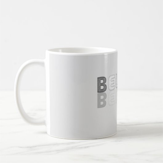 Glauben Sie inspirierendes Word Art Design Kaffeetasse (Links)