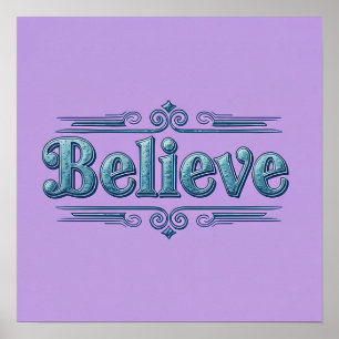 Glauben Sie Lavender Square Poster