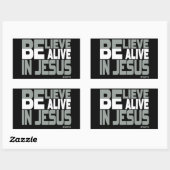 Glauben Sie, leben Sie in Jesus Rechteckiger Aufkleber (Blatt)