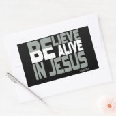 Glauben Sie, leben Sie in Jesus Rechteckiger Aufkleber (Umschlag)