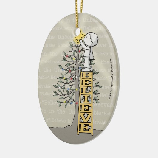 Glauben Sie Leiter - Weihnachtsbaum Keramikornament (Links)