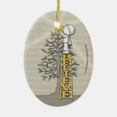 Glauben Sie Leiter - Weihnachtsbaum Keramikornament (Vorne)