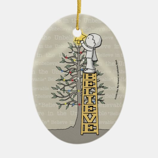 Glauben Sie Leiter - Weihnachtsbaum Keramikornament (Vorne)