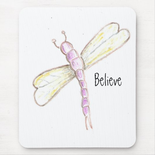 Glauben Sie Libelle Mousepad (Vorne)