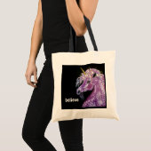 Glauben Sie lila Unicorn-Tasche Tragetasche (Vorderseite (Produkt))
