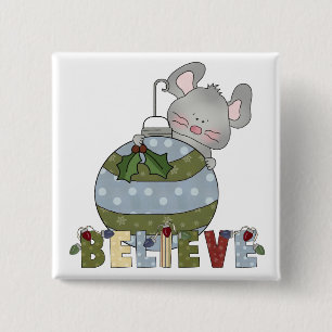 Glauben Sie Maus-Ornament-T - Shirt und Geschenke Button
