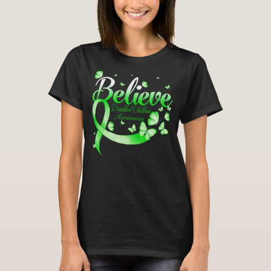 Glauben Sie MIT BEHINDERUNG KINDER Schmetterling T-Shirt (Vorderseite)