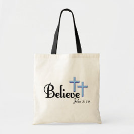 Glauben Sie mit Blau-Kreuz-Taschen-Tasche Tragetasche