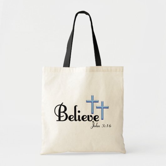 Glauben Sie mit Blau-Kreuz-Taschen-Tasche Tragetasche (Vorne)