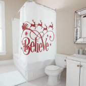 Glauben Sie mit Santa und Sleigh Duschvorhang (Beispiel)