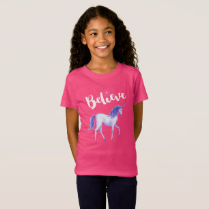 Glauben Sie mit Unicorn an Pastelwasser-Farben T-Shirt