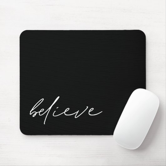 Glauben Sie moderne Handschrift Minimalistisch Bla Mousepad (Mit Mouse)