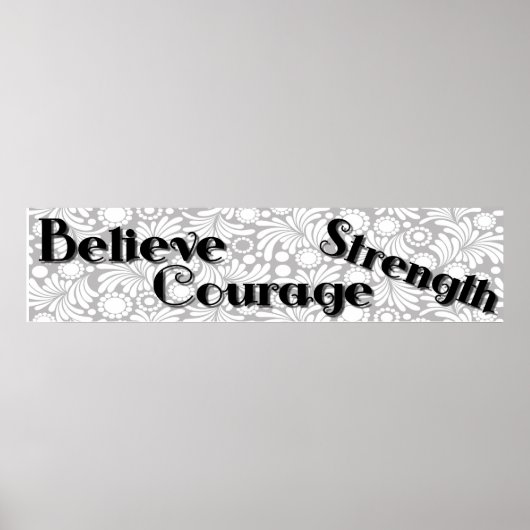 Glauben Sie Mut Stärke Wall Poster Banner (Vorne)