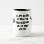 Glauben Sie nichts von, was Sie Tasse hören (Zentrum)