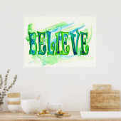 Glauben Sie Öl Pastel Aquarelle Poster (Küche)