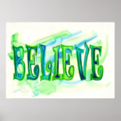 Glauben Sie Öl Pastel Aquarelle Poster (Vorne)