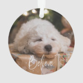 Glauben Sie Personalisierten Weihnachtsfeiertag im Ornament (Rückseite)