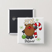 Glauben Sie Ren Button (Vorne & Hinten)